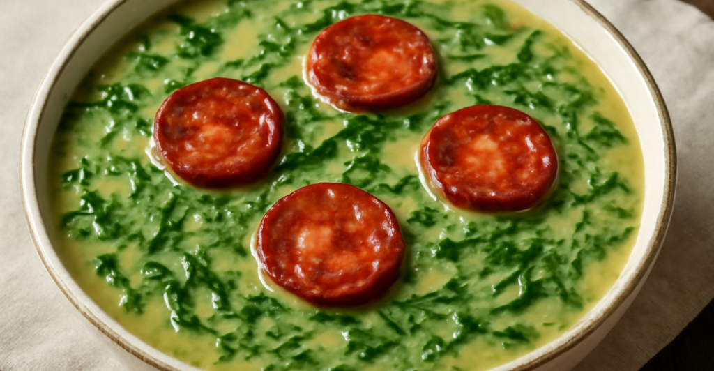 Caldo verde com linguiça